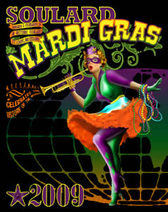 The official 2009 Soulard Mardi Gras poster